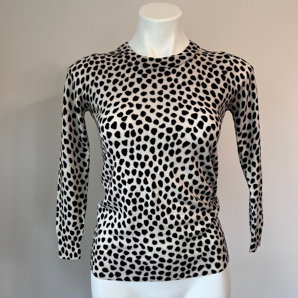J.Crew Black and White Dotted Sweater
